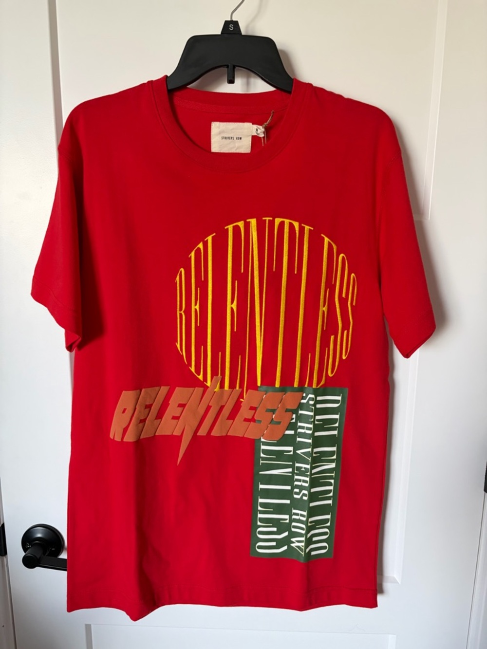 NWT: Strivers Row Relentless Graphic Tee - Red with Yellow & Green Print